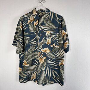 Tommy Bahama Mens Hawaiian Floral Button-Up Shirt Medium Short Sleeve Pockets